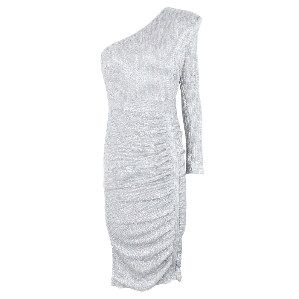 Lavish Alice One Sleeve Sequin Midi Dress